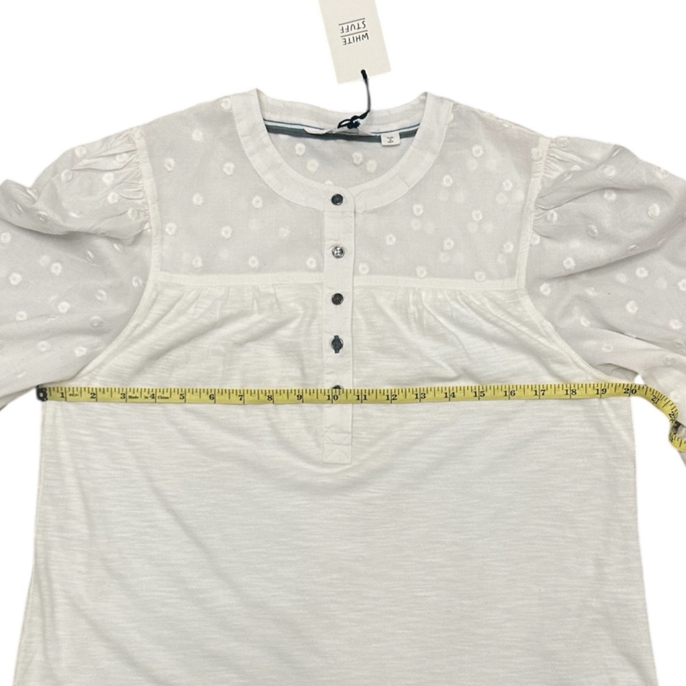 White Stuff Elisa Dobby Mix Top Pale Ivory Women’s US 6 Sample NWT - Picture 8 of 11